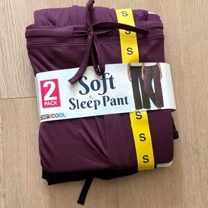 Small Soft Sleep Pant 2-Pack - Black & Prune Purple